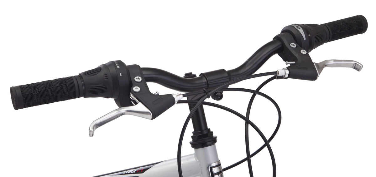 Ledge 2.1 Mountain Bike, 24-inch wheels, 21 speeds, boys frame, Silver/Red