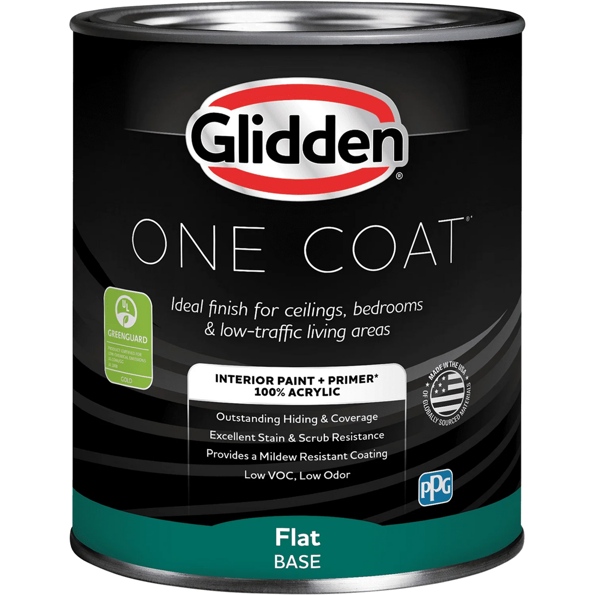 Glidden One Coat Interior Paint + Primer Commercial White / White, Semi-Gloss, 1 Quart