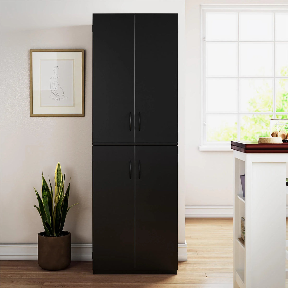 Mainstays 72" 4-Door Storage Cabinet, Espresso