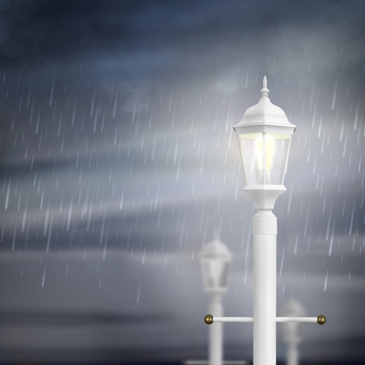 Design House 80" Traditional Weather-Resistant Outdoor Lamp Post with Cross Arm, Black