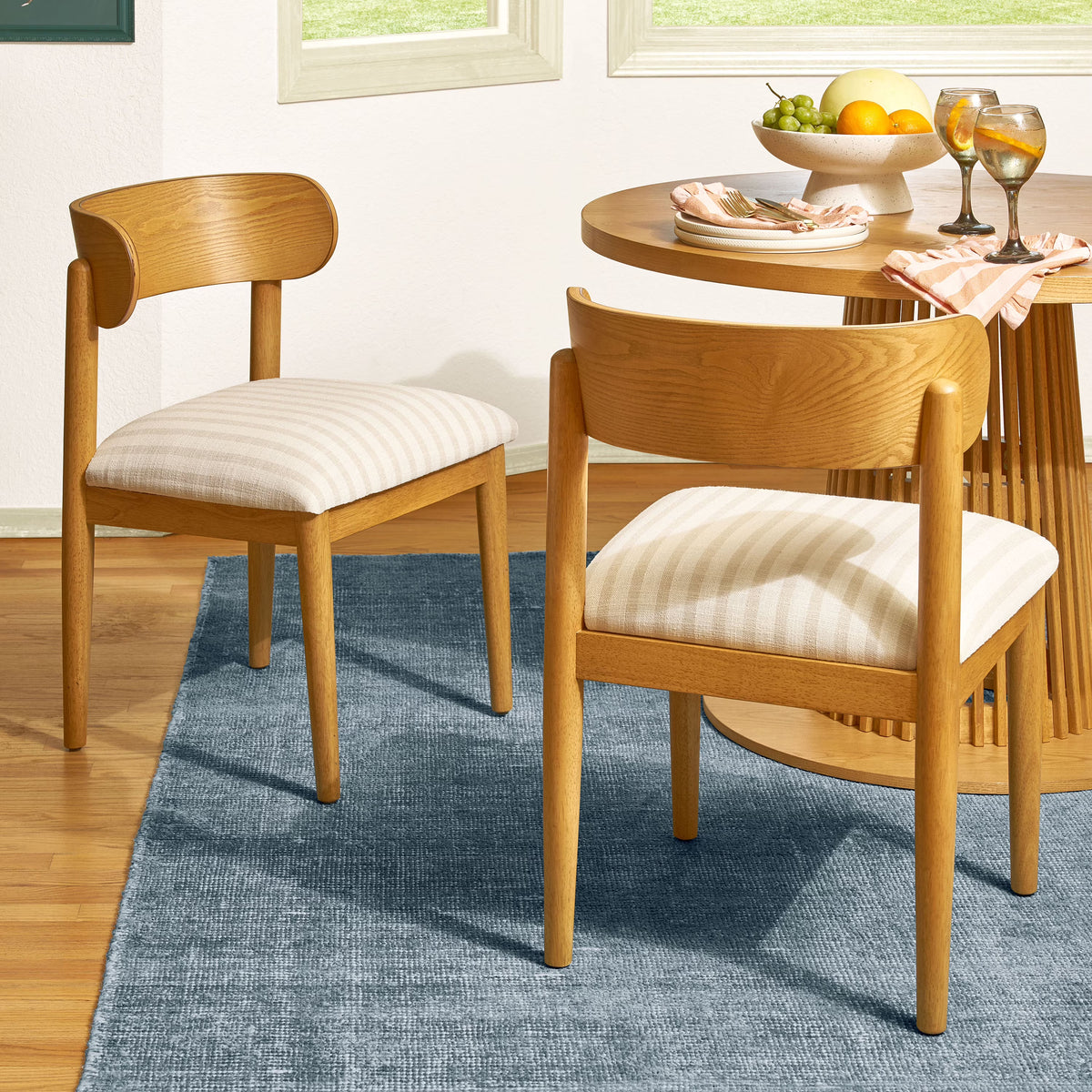 Beautiful Drew Dining Room Chair by Drew Barrymore, Rich Black Finish, 2 Pack