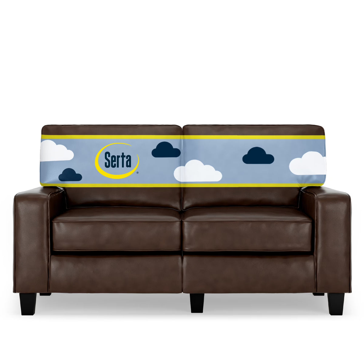 Serta Palisades 61" Track Arm Sofa Loveseat with Removable Covers Beige