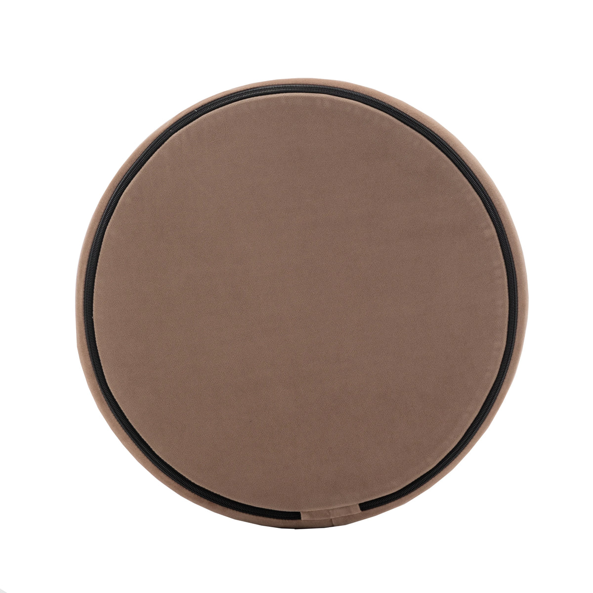Wovenbyrd Round Pouf Ottoman with Foam Core, Gray �C Perfect for Living Room or Bedroom