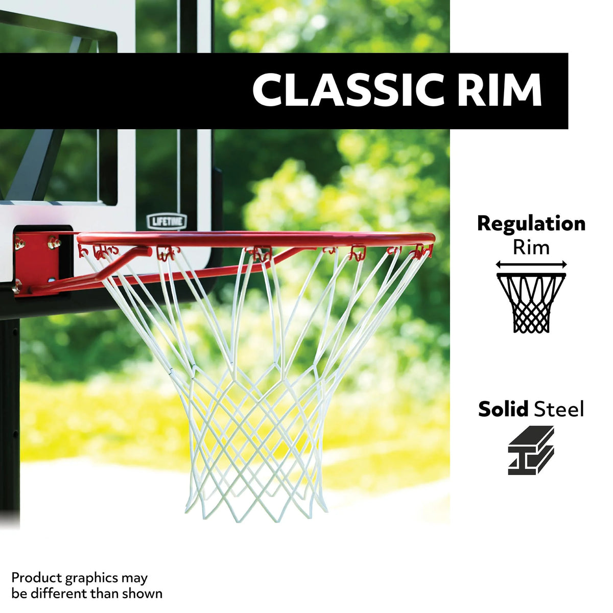 Lifetime 44-Inch Shatterproof Portable Basketball Hoop with Telescoping Adjustment & Classic Rim - Model 90073-Outdoor Play