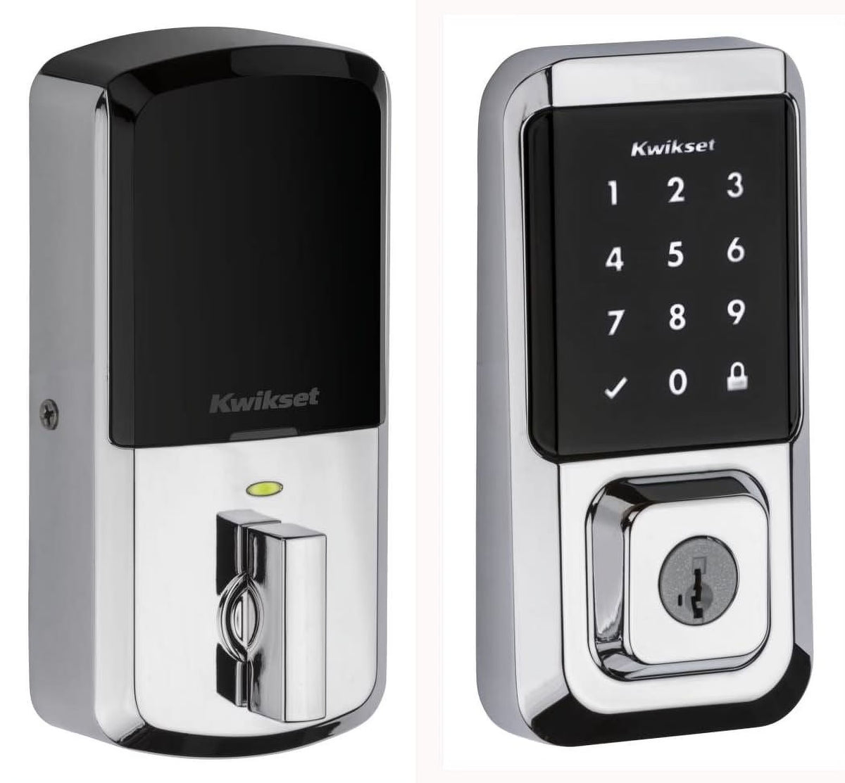Kwikset Halo Touchscreen Wi-Fi Smart Deadbolt Hardware Lock with Smartkey Satin Nickel
