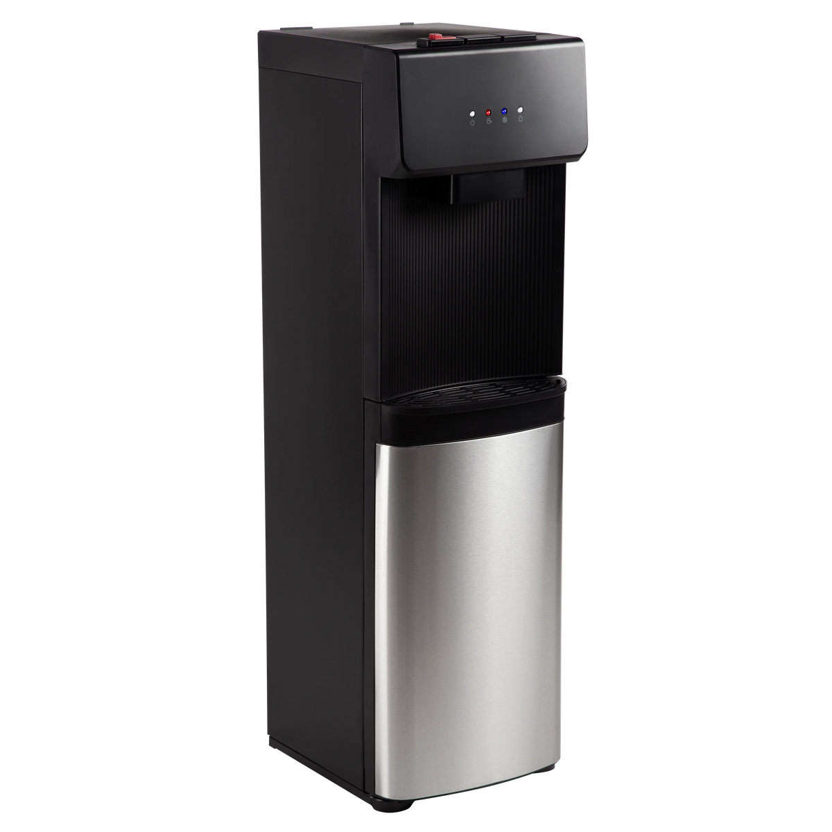 Great Value Bottom Loading Hot/Cold/Room Temp. Water Dispenser, Black/Stainless Steel Water Cooler, 41" High