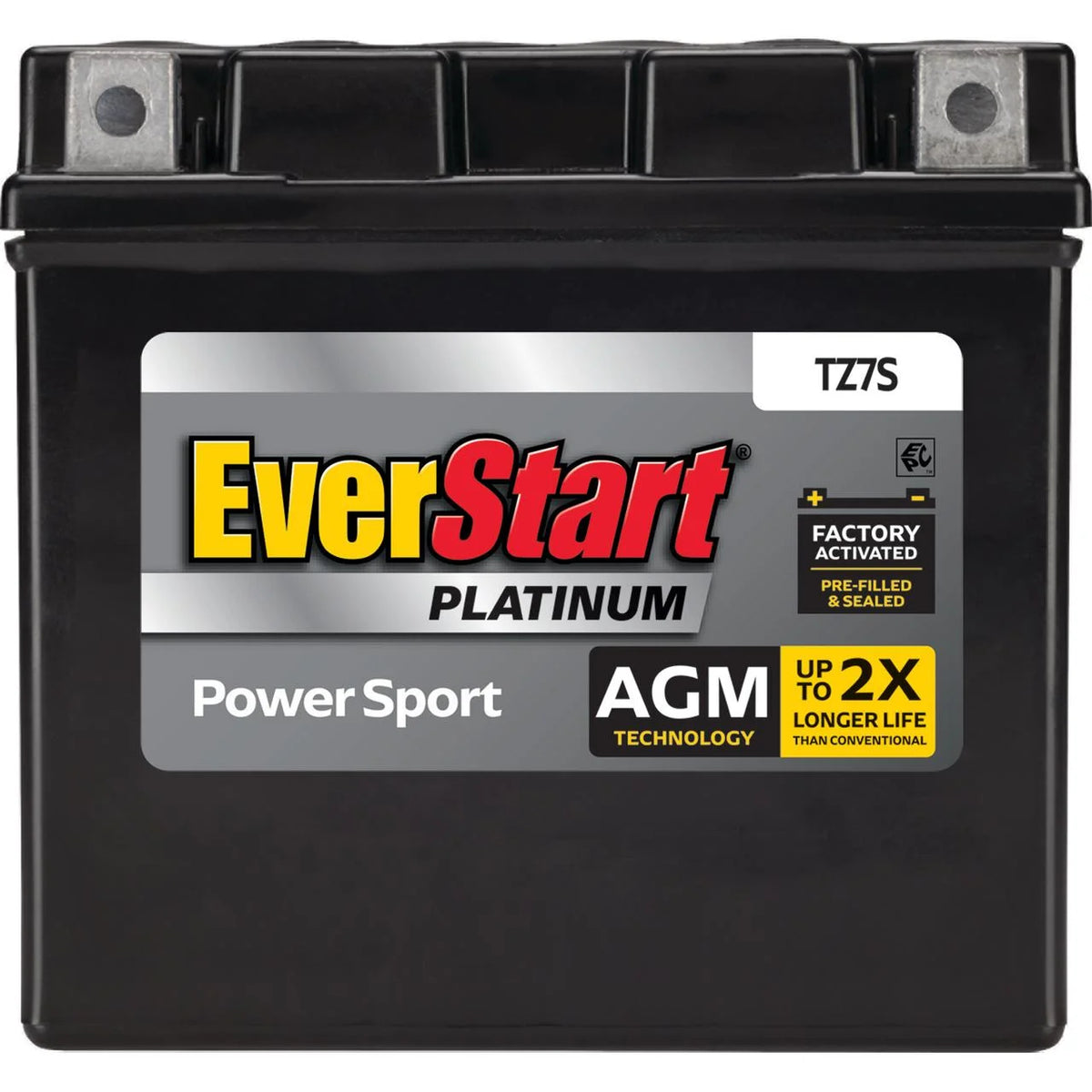 EverStart Platinum AGM Power Sport Battery, Group Size TZ7S 12 Volt, 130 CCA