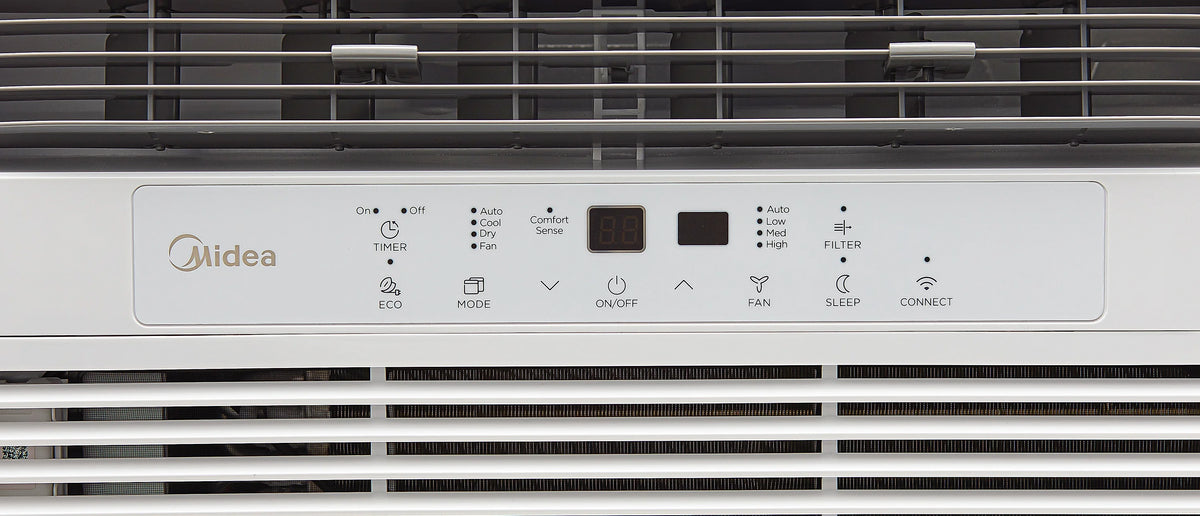 Midea 8,000 BTU 115V Smart Window Air Conditioner with Comfort Sense Remote, up to 350 Sq. ft., White, MAW08S1DWWT, New