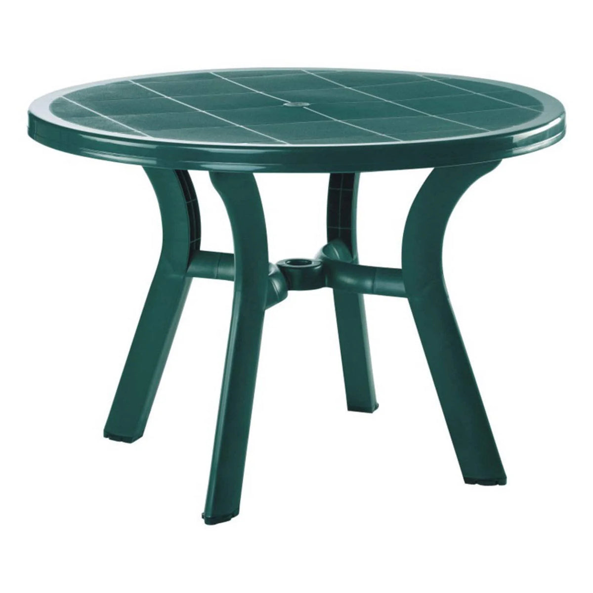 Compamia Truva Transitional Plastic 42" Round Resin Patio Dining Table in White