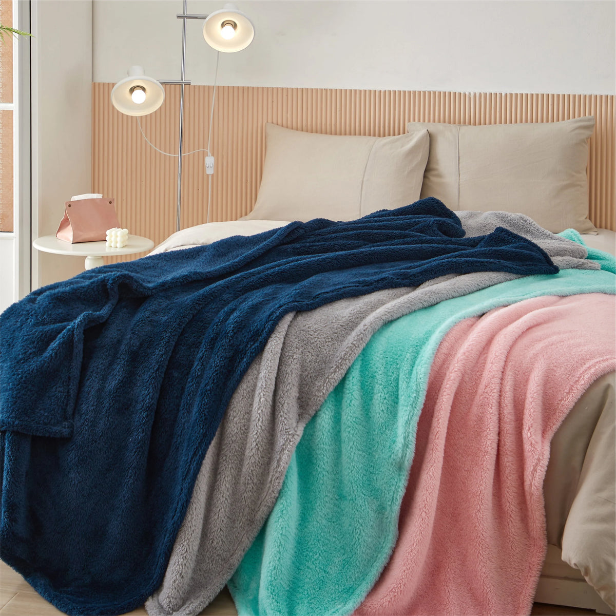 Your Zone Pink, Soft, Oversized, Fuzzy  Throw Blanket for Kids, 72 x 50 inches