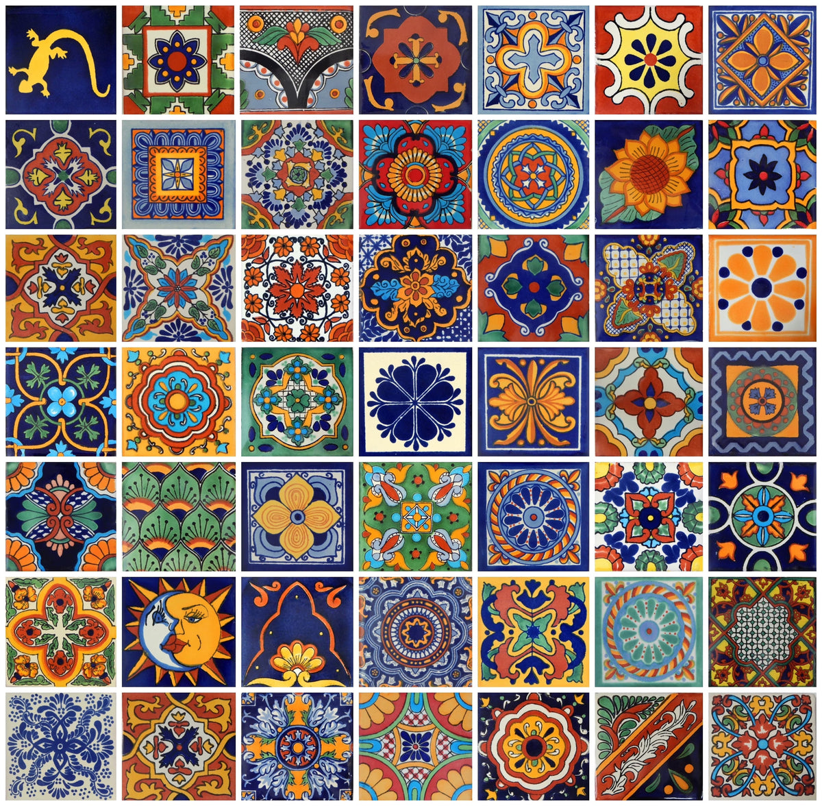 Color y Tradicion Multicolor 4'' x 4'' Ceramic Tiles for Walls, Countertops, Backsplash 100 Piece