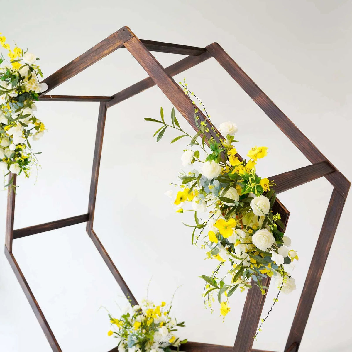 Efavormart 7FT Rustic Square Wedding Arch Wooden Backdrop Stand, Wedding Ceremony Arch - Brown