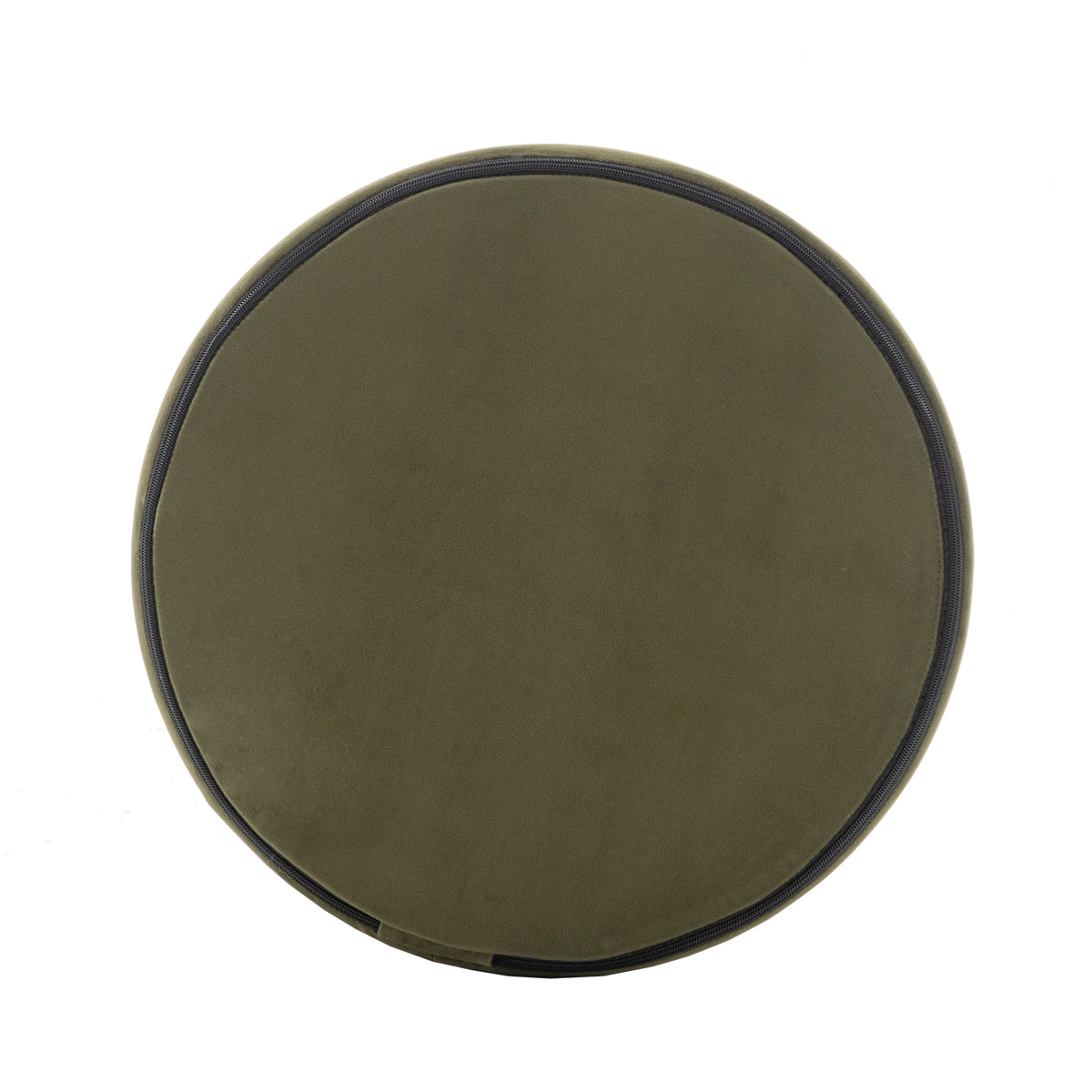 Wovenbyrd Round Pouf Ottoman with Foam Core, Gray �C Perfect for Living Room or Bedroom