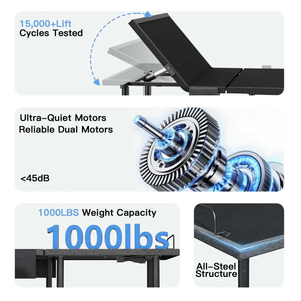 CHITOOMA Electric Adjustable Bed Frame Queen with Massage (4 Modes & 3 Intensities), Wireless Remote, Zero Gravity, 4 USB Ports, Under-Bed Nightlight, 3 Minutes Fast Assembly