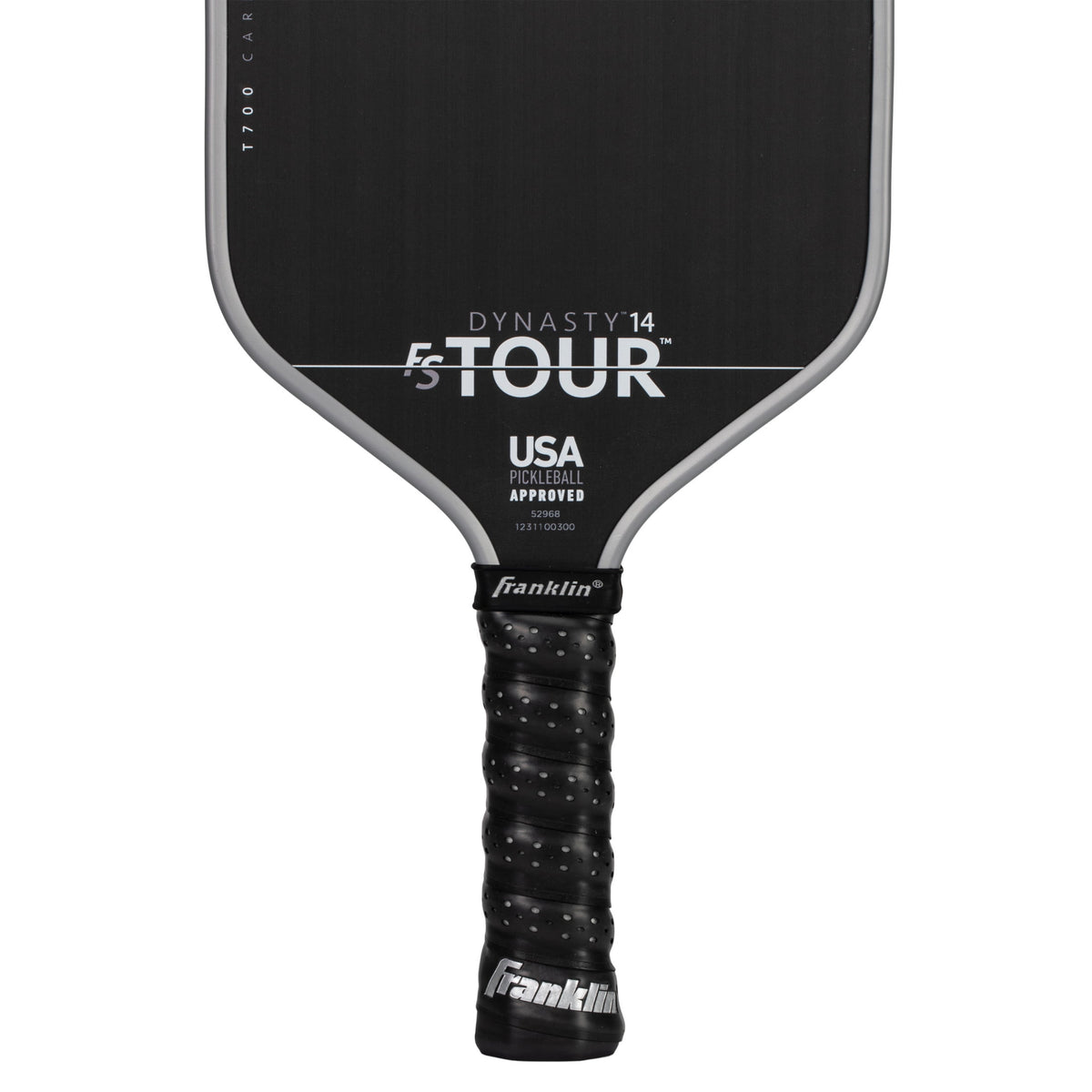 Franklin Sports Pro Pickleball Paddles - FS Tour Series Carbon Fiber Pickleball Paddles - Official USA Pickleball (USAPA) Approved Paddles - Dynasty Pro Player Paddle - 14mm Polymer Core - Gray