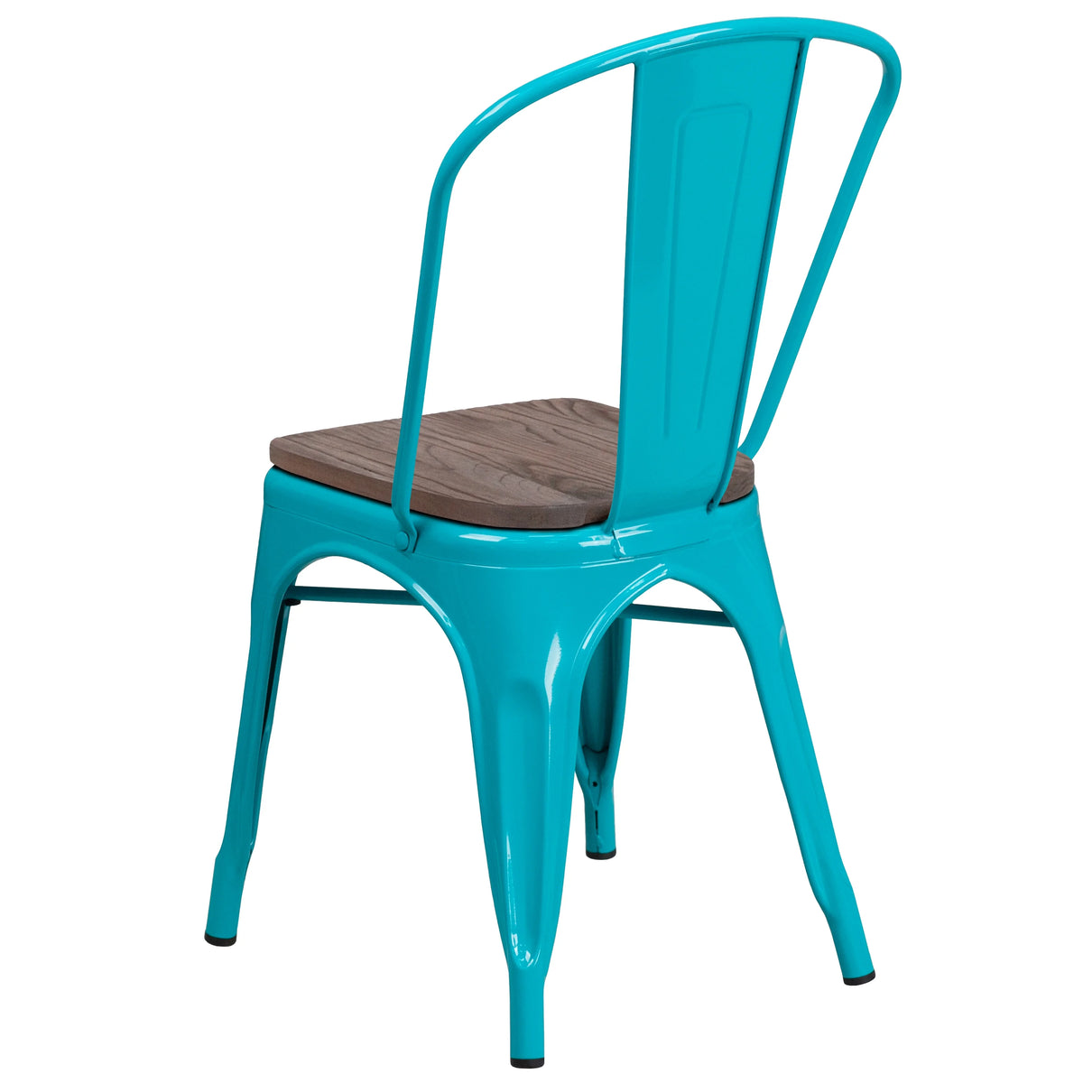 Flash Furniture Copper Metal Stackable Chair with Wood Seat