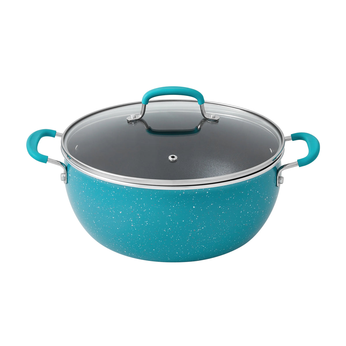 The Pioneer Woman Frontier Speckle 18 Piece Nonstick Aluminum Cookware Set, Blue