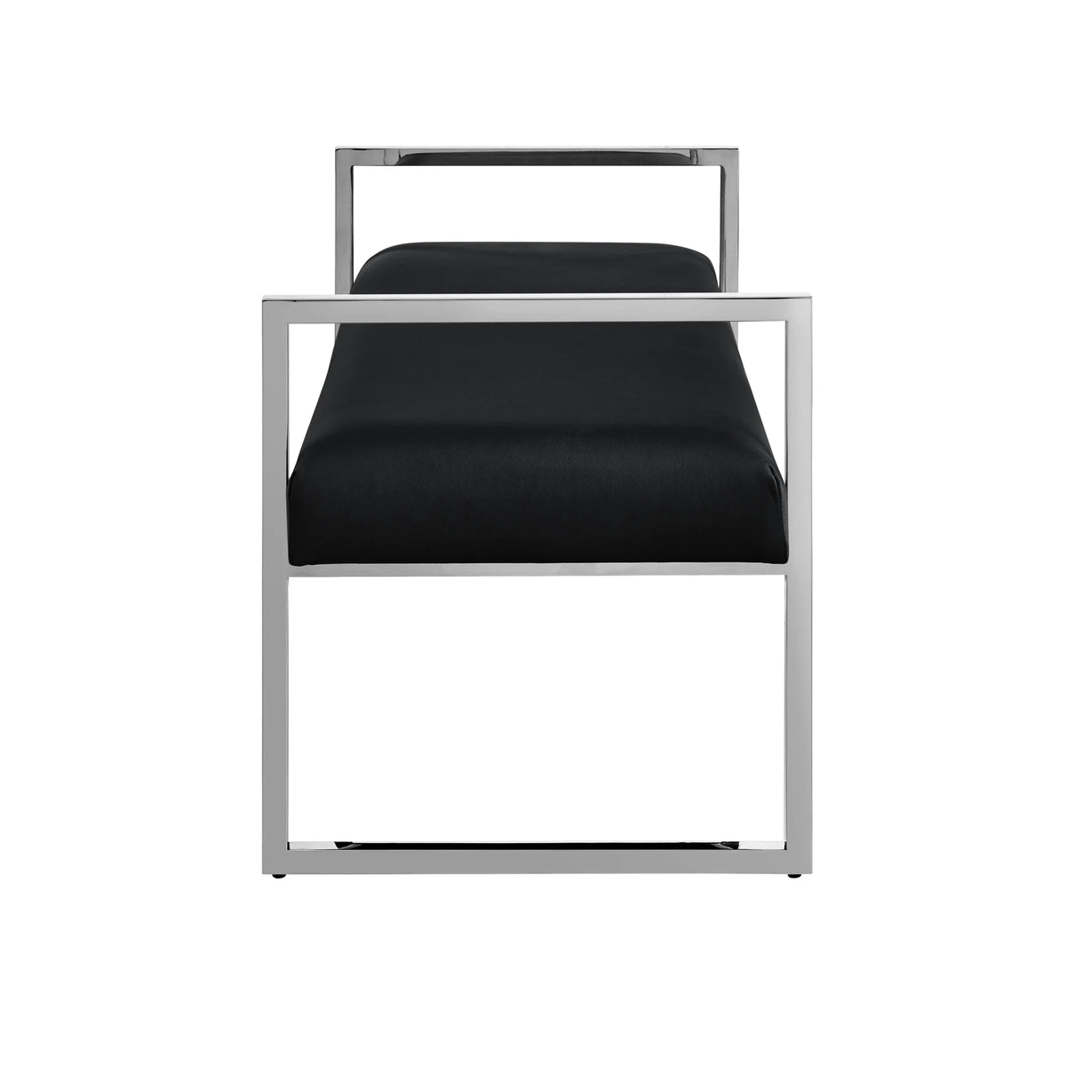 Madisen Velvet Bench with Gold Frame, Navy