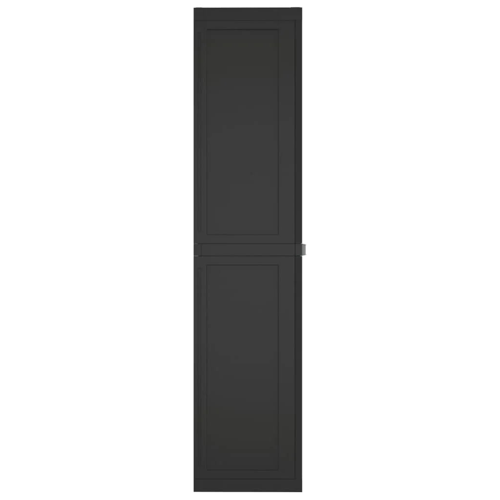 vidaXL Outdoor Storage Cabinet Black 25.6"x14.6"x33.5" PP