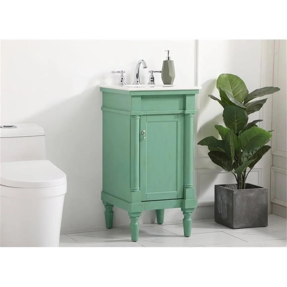 18.5 inch single bathroom vanity in blue
