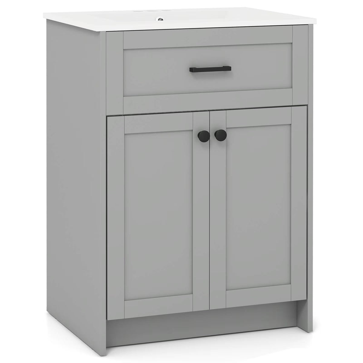Costway Bathroom Vanity Unit with Basin Under Sink Bathroom Storage Cabinet Freestanding