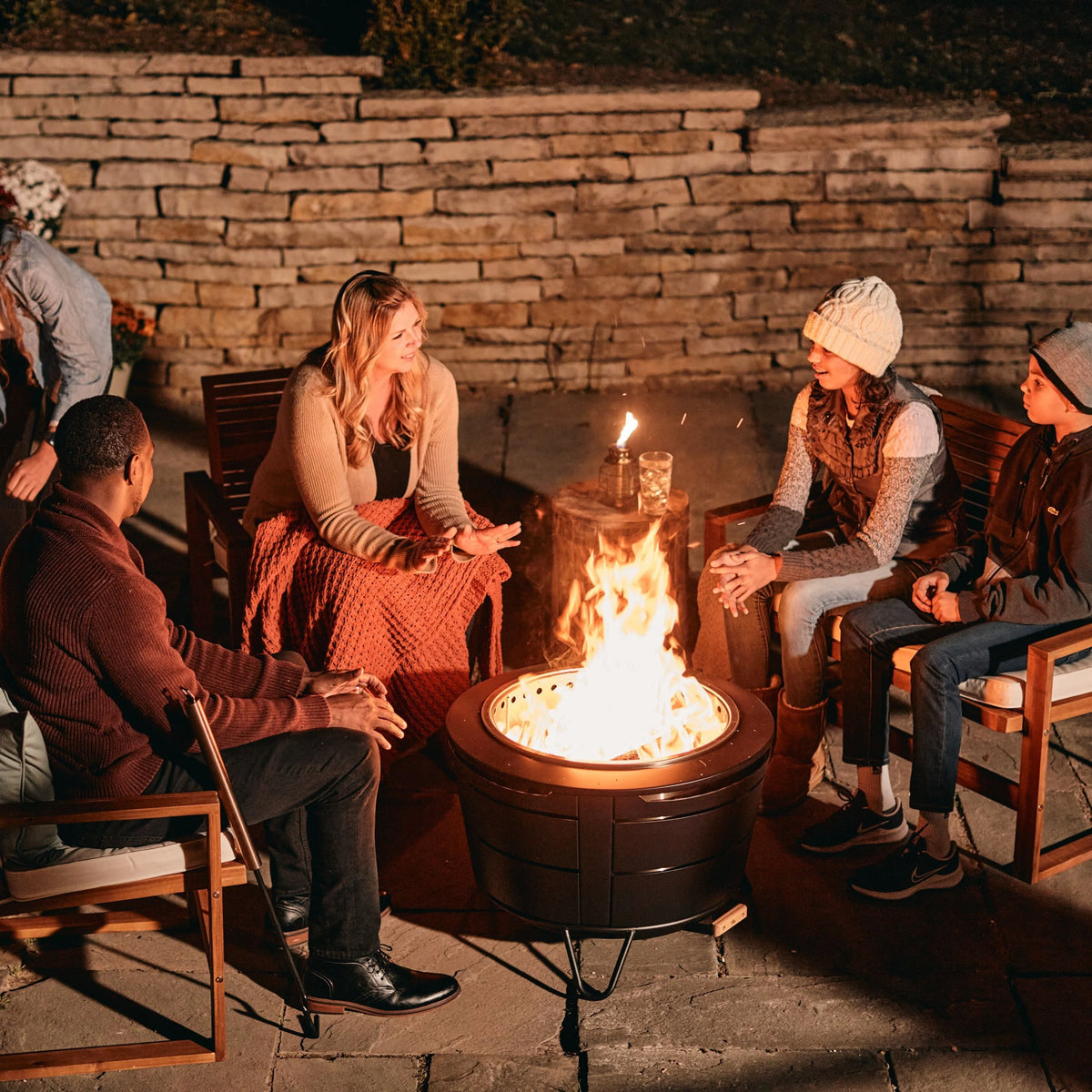TIKI® Brand 27.5 inch Reunion Smokeless Fire Pit Metal Black