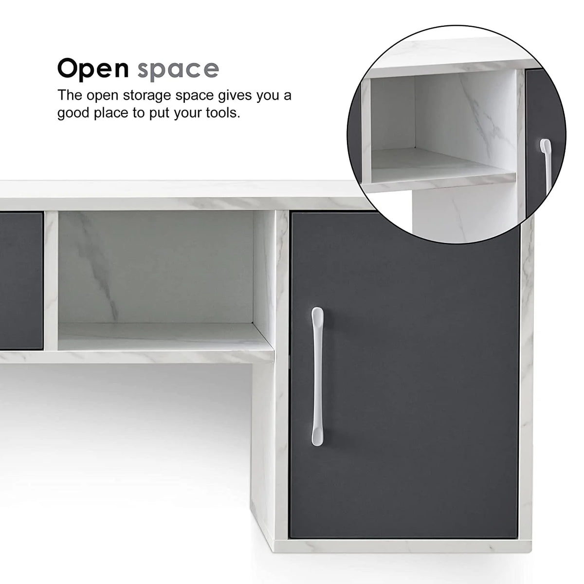 BarberPub Barber Wall Mount Station with Drawers, Beauty Multi-Functional Storage Cabinet 2530