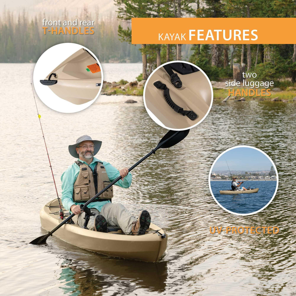 Lifetime Tamarack Angler 10 ft. Fishing Kayak, Volcano Fusion (91340)