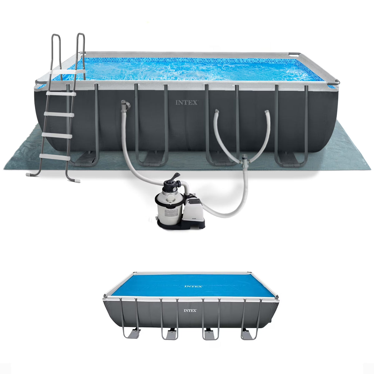 INTEX 18ft x 9ft x 52in Ultra XTR Above Ground Pool and Solar Pool Cover