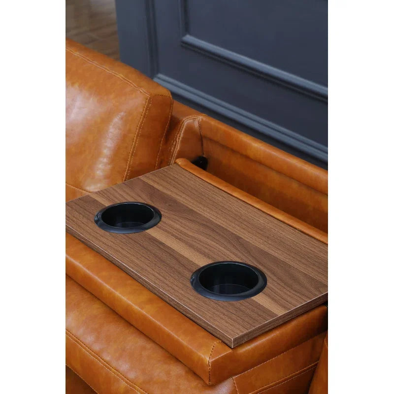Sectional Sofas Faux Leather L - Shaped Sectional Set with Cup Holders 2pc,Large Sectional Couches