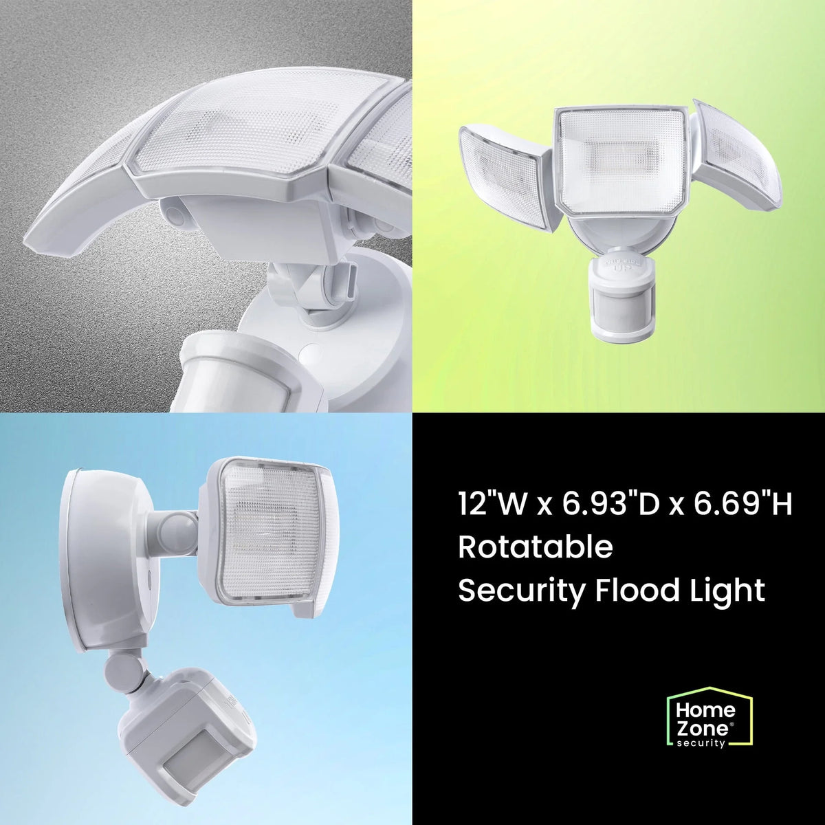 Home Zone Security Smart SMD 3500LM LED Outdoor Flood Light, WiFi, Works w/Alexa & Google, White