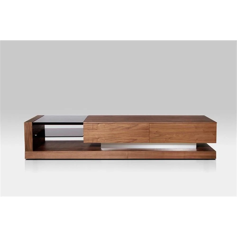 Modrest Mali Modern MDF Wood TV Stand for TVs up to 79" in Walnut