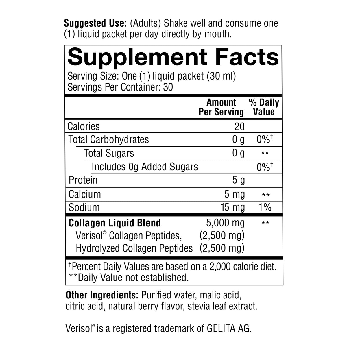 youtheory Collagen Liquid,  Berry Flavor, 30 Packets
