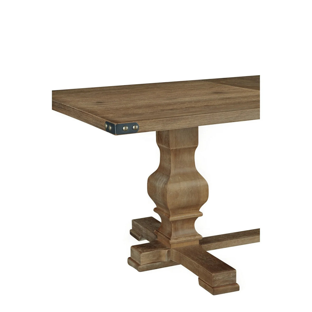 Tyler 88 Inch Classic Rectangular Dining Table Rubberwood Charcoal Gray