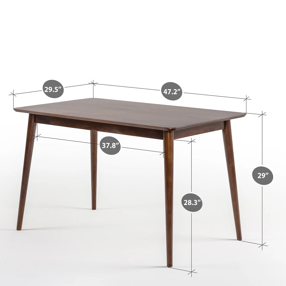 Zinus Jen 47" Indoor Wood Dining Table, Espresso
