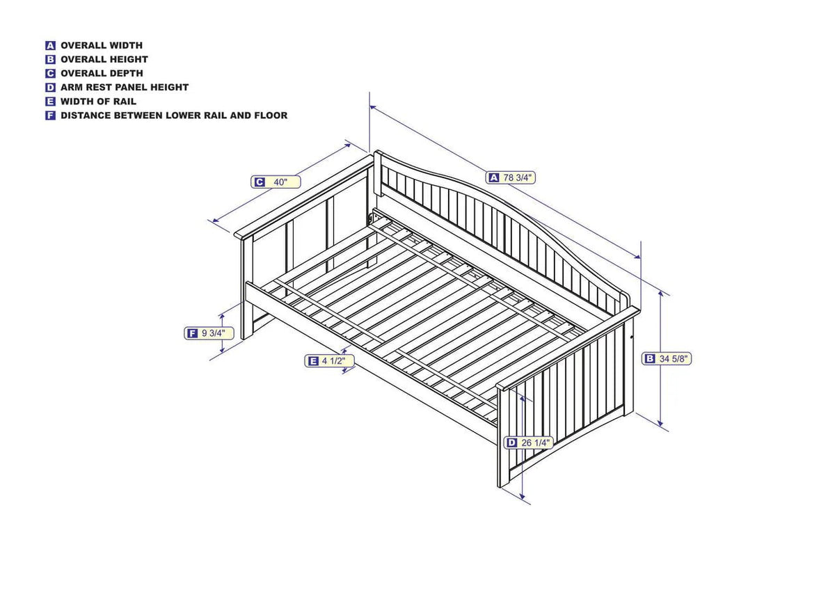 AFI Nantucket Wood Twin Size Daybed Frame Walnut