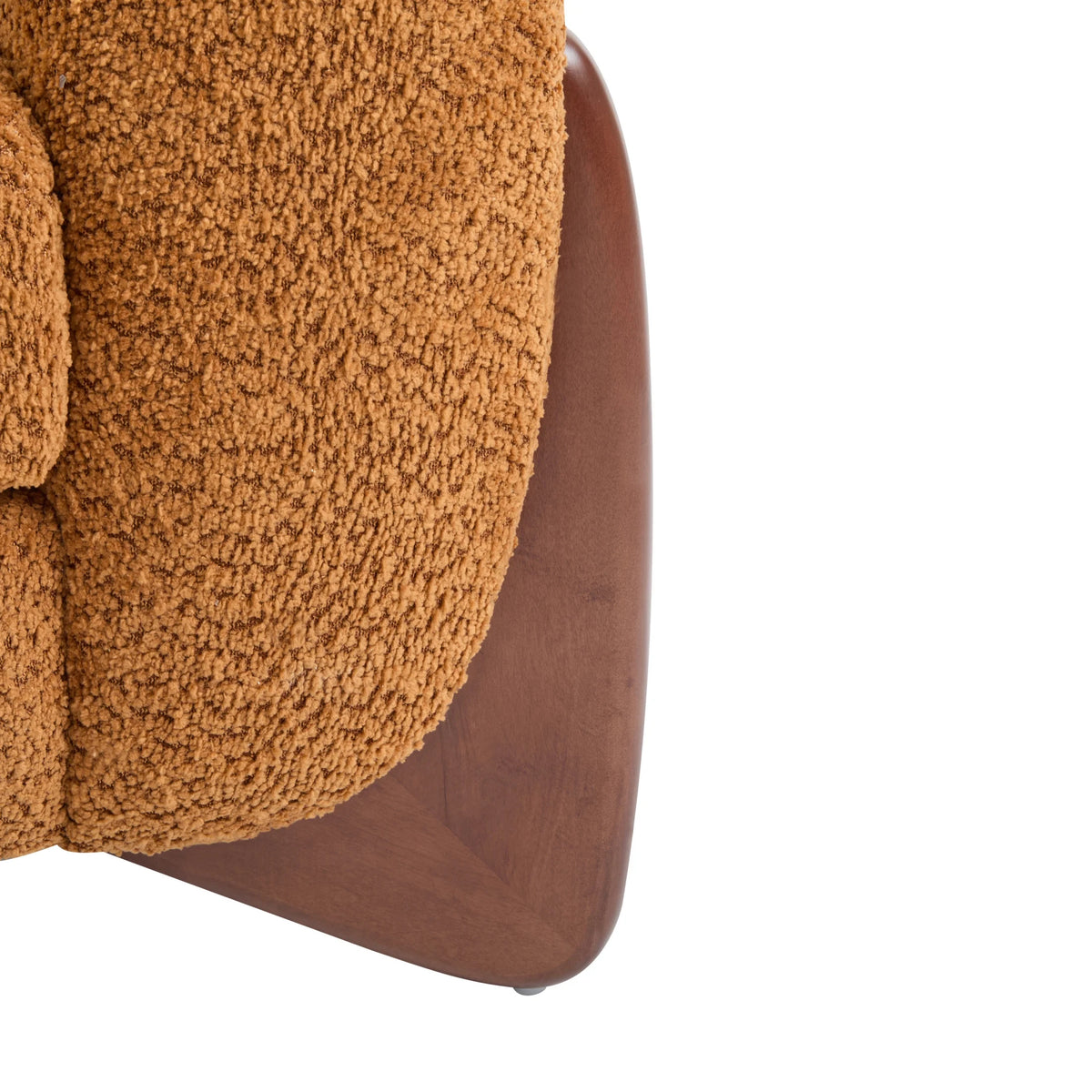 Arlo Modern Boucle Upholstery 2-Seater Sofa with Solid Wood Legs, Caramel