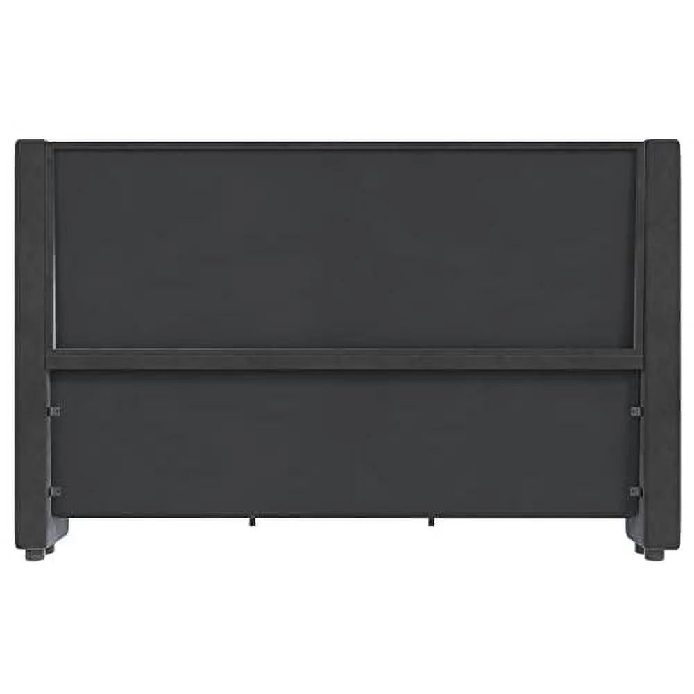 VanAcc Queen Bed Frame Upholstered Bed Wingback Headboard Velvet Tufted Diamond Button/No Box Spring Needed/Easy Assembly/Gray
