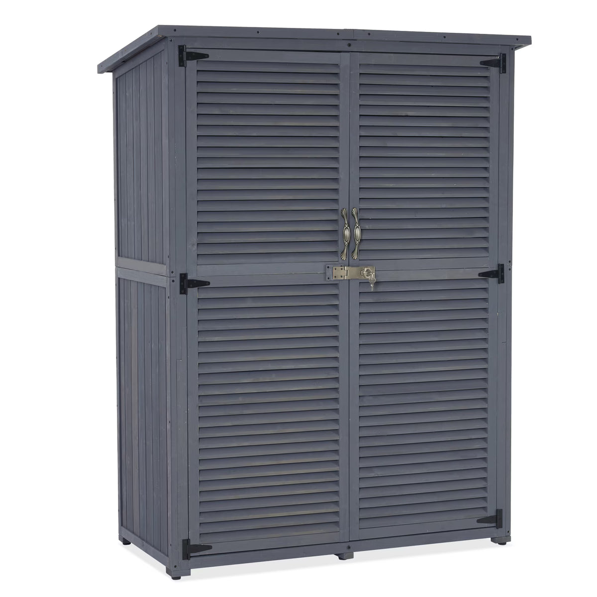 MCombo Outdoor Wood Storage Cabinet, Garden Tool Shed 1900