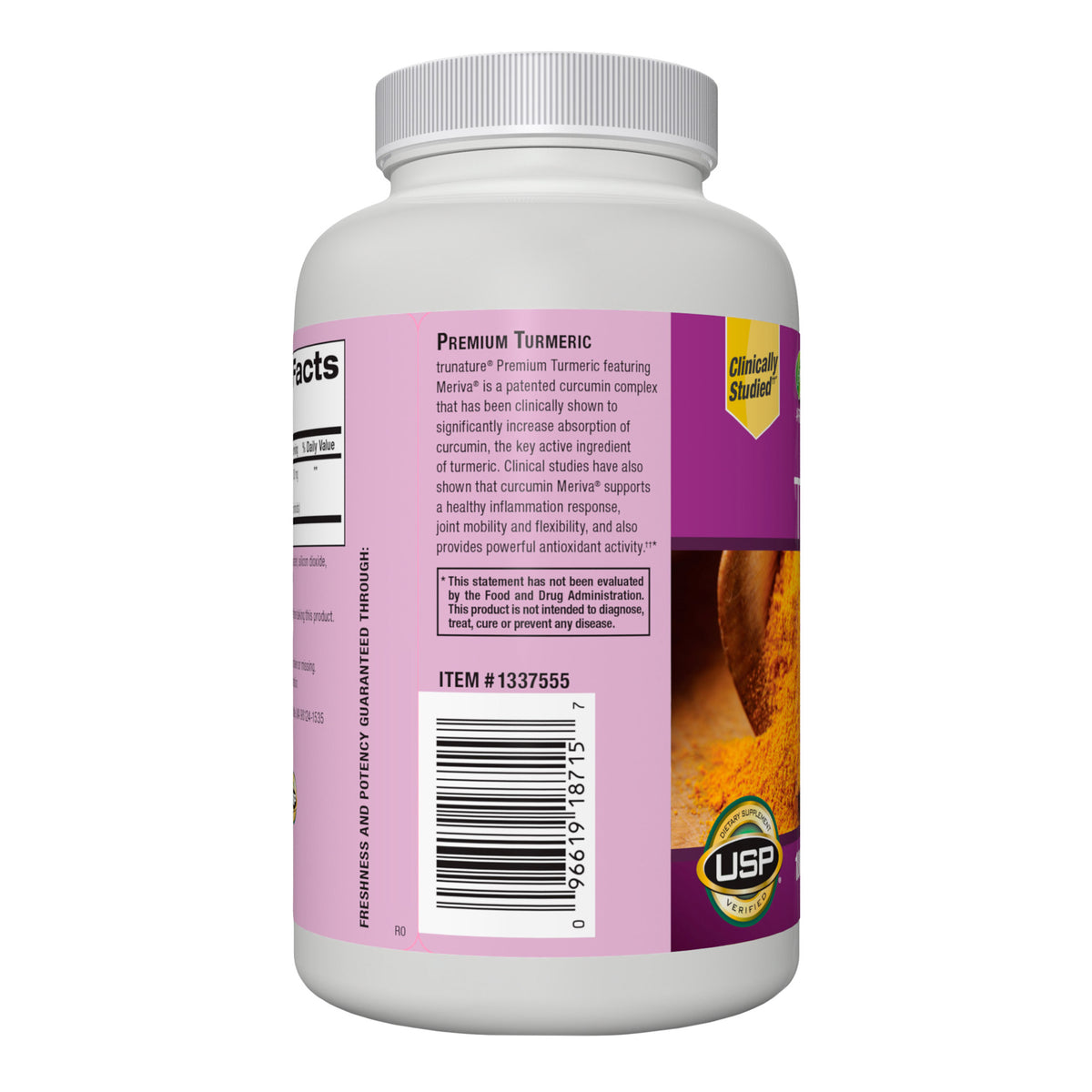trunature Premium Turmeric 1000 mg, 180  Vegetarian Capsules