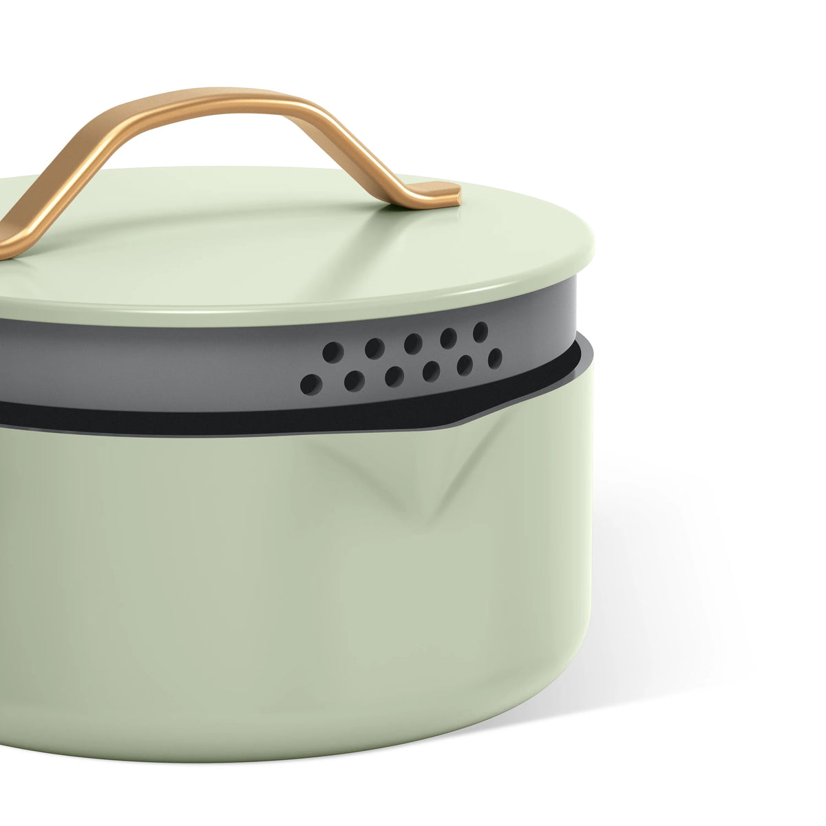 Beautiful 12pc Ceramic Non-Stick Cookware Set with Strainer Lids, White Icing by Drew Barrymore