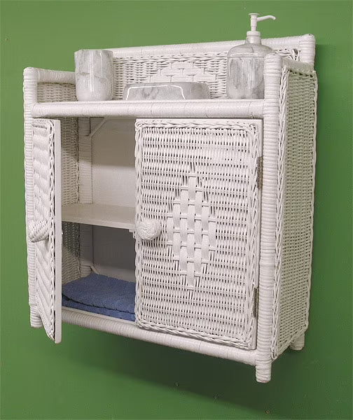 Medicine Chest Wicker Wall Rack, Caramel