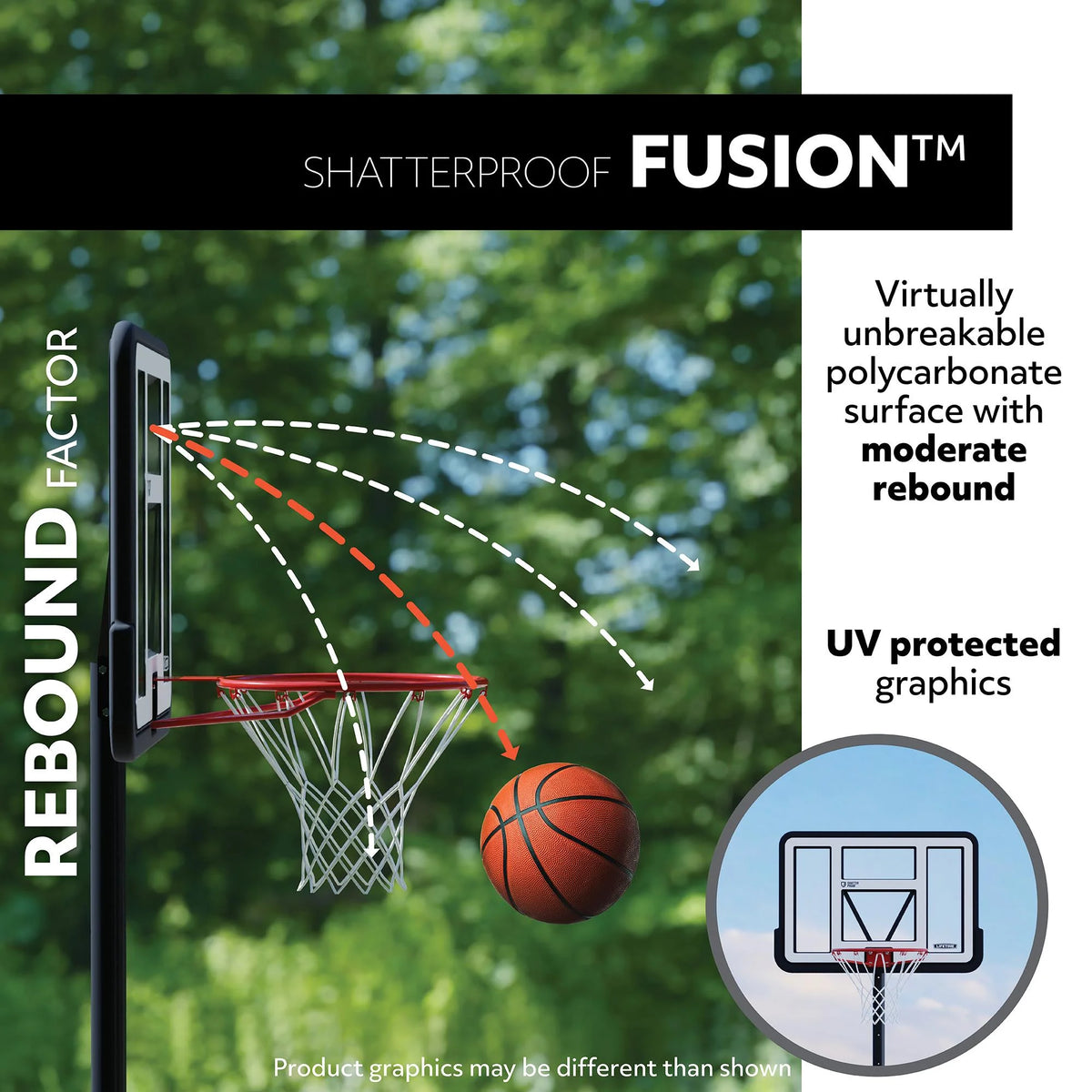 Lifetime 44-Inch Shatterproof Portable Basketball Hoop with Telescoping Adjustment & Classic Rim - Model 90073-Outdoor Play