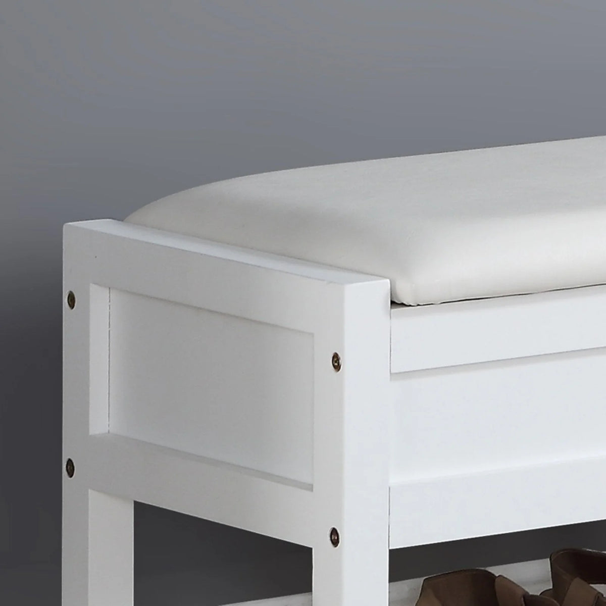 Roundhill Furniture Rouen Storage Bench, White