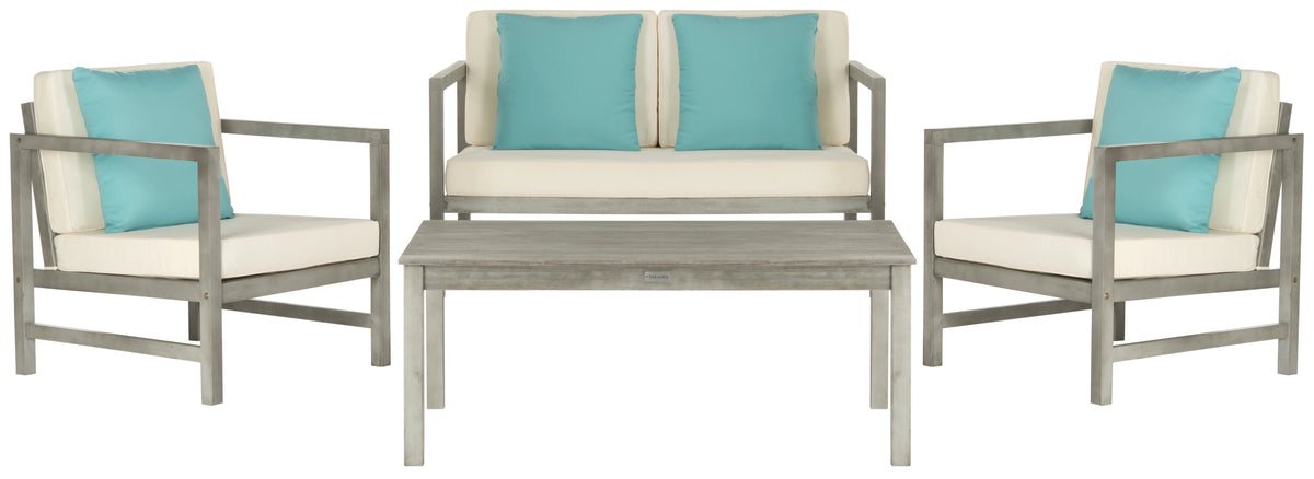 Safavieh Montez 4 Piece Outdoor Set with Accent Pillows