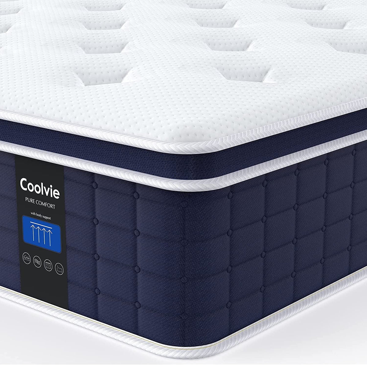 Full Size Mattress, 12 inch Hybrid Full Mattress in a Box, with 3 Layer Premium Foam and Pocket Springs, Medium Firm Feel