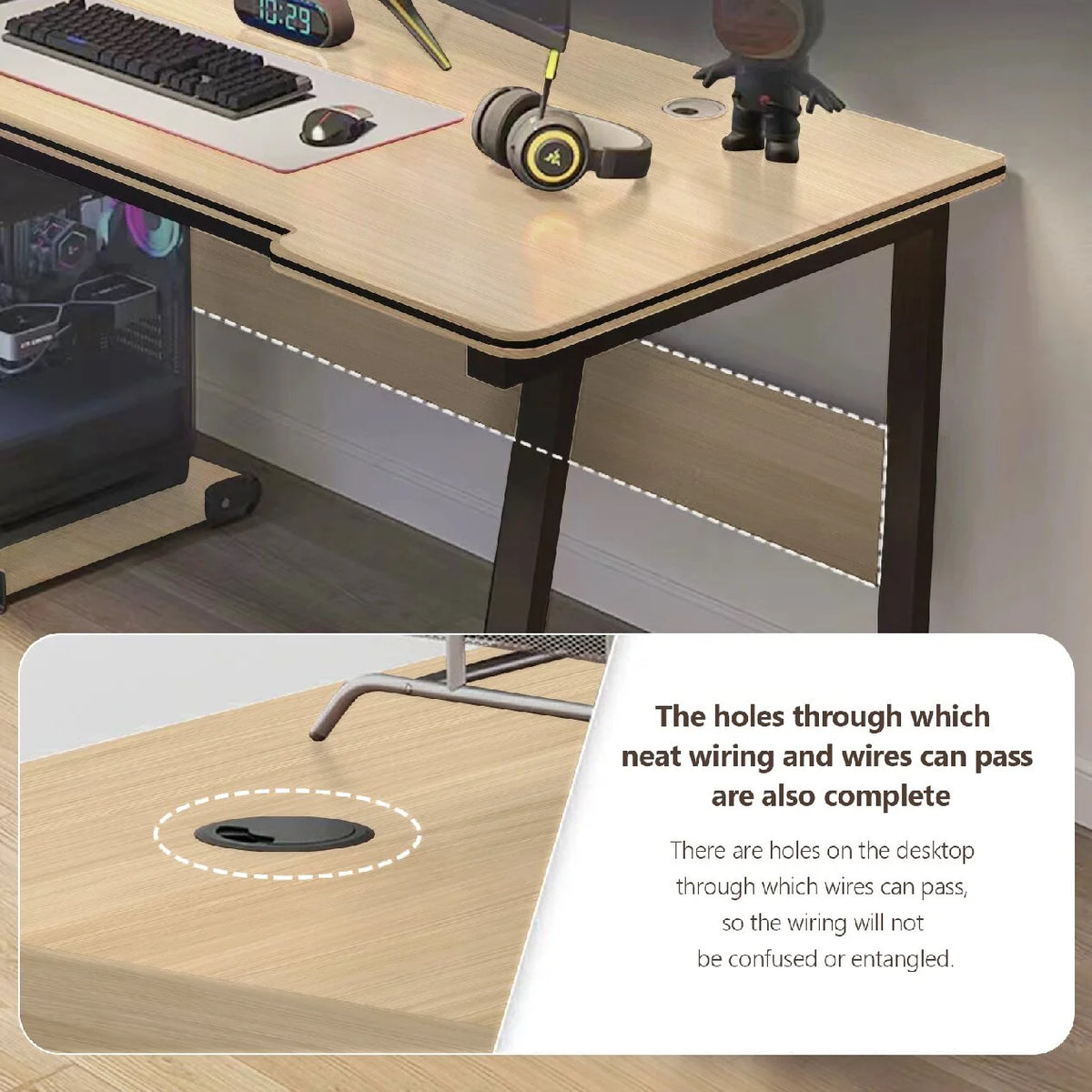 Gaming Desk Computer Writing Table Student Art Modren Simple Style PC Wood Suitable for Home, Office.