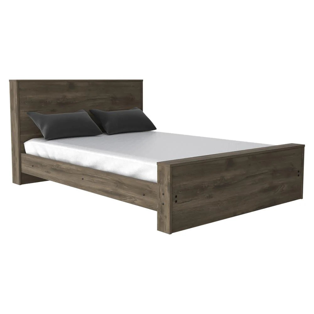 Depot E-Shop DE-CLB7965 Barrie Bed, Dark Brown - Full Size