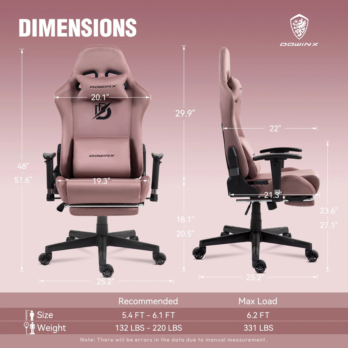 Dowinx Computer Gaming Chair with Pocket Spring Cushion and 4D Armrests for Office,Breathable Fabric High Back Ergonomic Task Chair with Footrest , Massage Lumbar Support Black