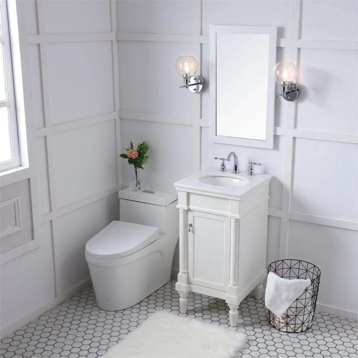 18.5 inch single bathroom vanity in blue